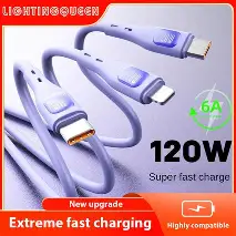 120W 6A Super Fast Charging Micro USB and Type C Cable for Smartphones
