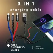 6A Fast Charging Multi Cable Type C Micro USB 3in1 Braided
